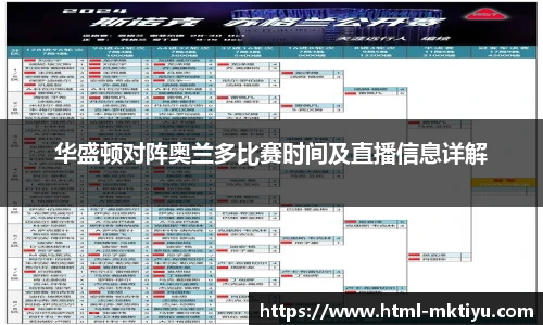 华盛顿对阵奥兰多比赛时间及直播信息详解